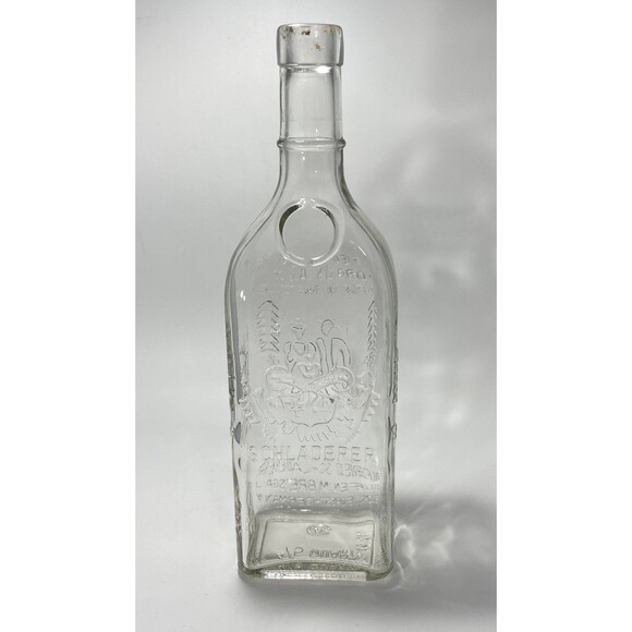 Vintage Alfred Schladerer Glass Bottle Germany Deer Scene Embossed No Cork - Picture 1 of 8